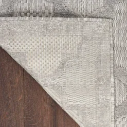 Kirklands Home Silver Trellis Indoor/Outdoor Area Rug, 5x7 Gray New
