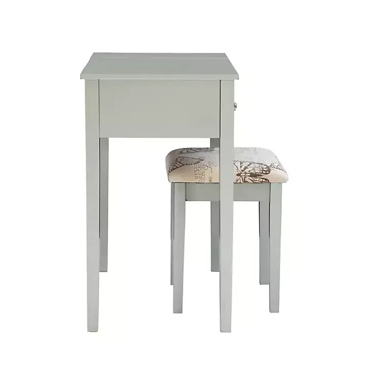 Kirklands Home Silver Virginia Butterfly 2-pc. Vanity Set Gray Best