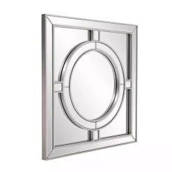 Kirklands Home Silver Windowpane Square Wall Mirror New