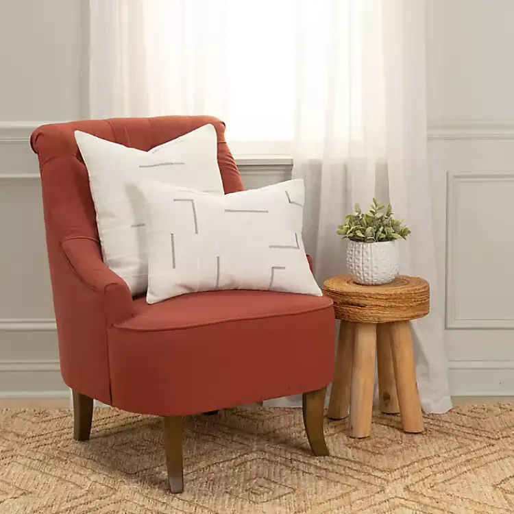 Pillows>Kirklands Home Silver Woven Lines Throw Pillow