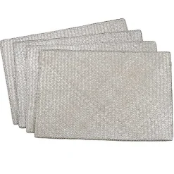 Kirklands Home Woven Water Hyacinth Placemats, Set of 4 Silver Sale