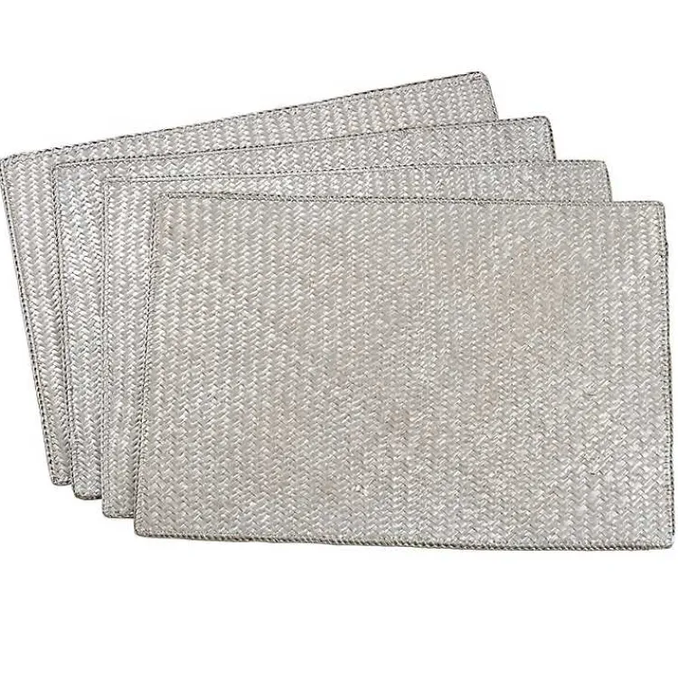 Kirklands Home Woven Water Hyacinth Placemats, Set of 4 Silver Sale