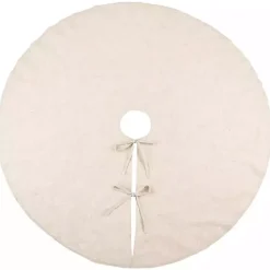 Christmas Tree Skirts & Collars>Kirklands Home Simple Beige Linen Blend Tree Skirt, 72 in. Tan