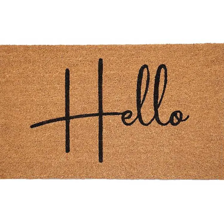 Kirklands Home Simple Hello Script Doormat, 48x24 Brown