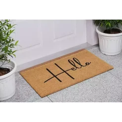 Kirklands Home Simple Hello Script Doormat, 36x24 Brown Sale
