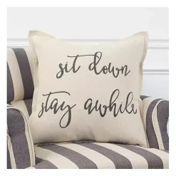 Pillows>Kirklands Home Sit Down Stay Awhile Accent Pillow