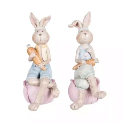 Easter Decorations>Kirklands Home Sitting Bunny Couple Figurines, Set of 2 Multi