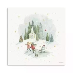 Christmas Art & Wall Decor>Kirklands Home Skating Winter Wonderland Canvas Art Print
