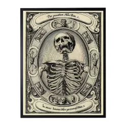 Halloween>Kirklands Home Skeleton Portrait Framed Halloween Wall Plaque