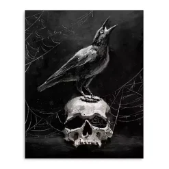 Halloween>Kirklands Home Skull & Raven Canvas Art Print, 24x30
