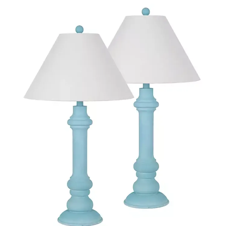 Kirklands Home Sky Blue Coastal Ariel Table Lamps, Set of 2 New