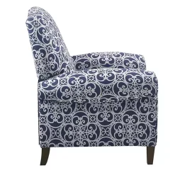 Kirklands Home Sky Fretwork Upholstered High Back Recliner Blue