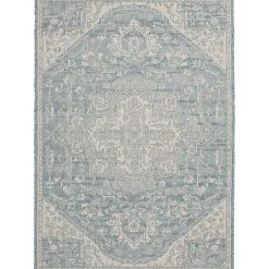 Kirklands Home Sky Medallion Lava Indoor/Outdoor Area Rug, 5x7 Blue Outlet