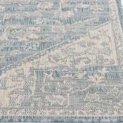 Kirklands Home Sky Medallion Lava Indoor/Outdoor Area Rug, 5x7 Blue Outlet