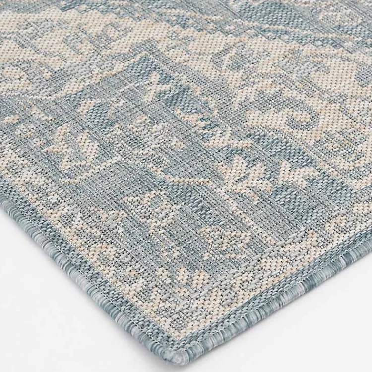 Kirklands Home Sky Medallion Lava Indoor/Outdoor Area Rug, 5x7 Blue Outlet