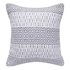 Kirklands Home Slate Diamond Stripe Indoor/Outdoor Pillow Gray