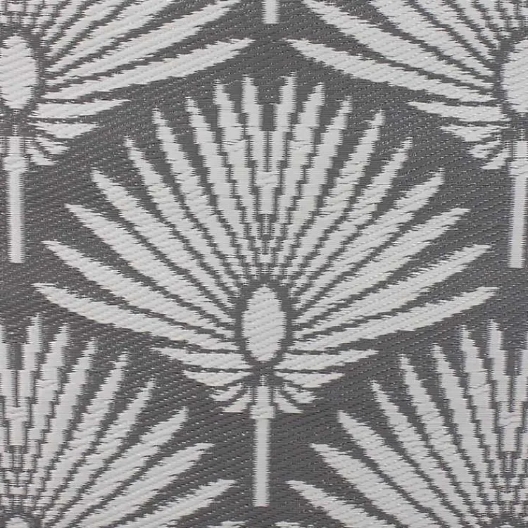 Kirklands Home Slate Fan Leaf Outdoor Area Rug, 4x6 New