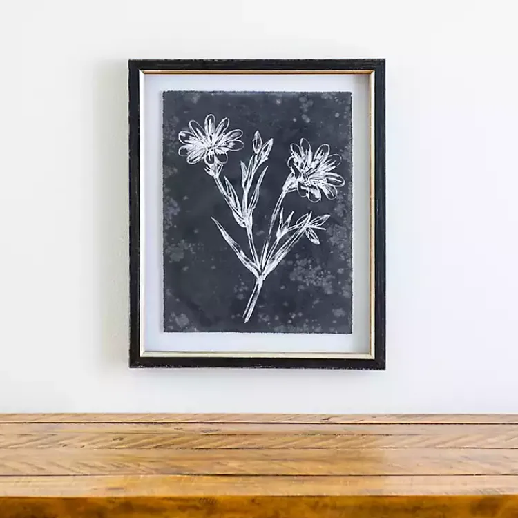 Kirklands Home Slate Floral IV Framed Art Print Blue Outlet