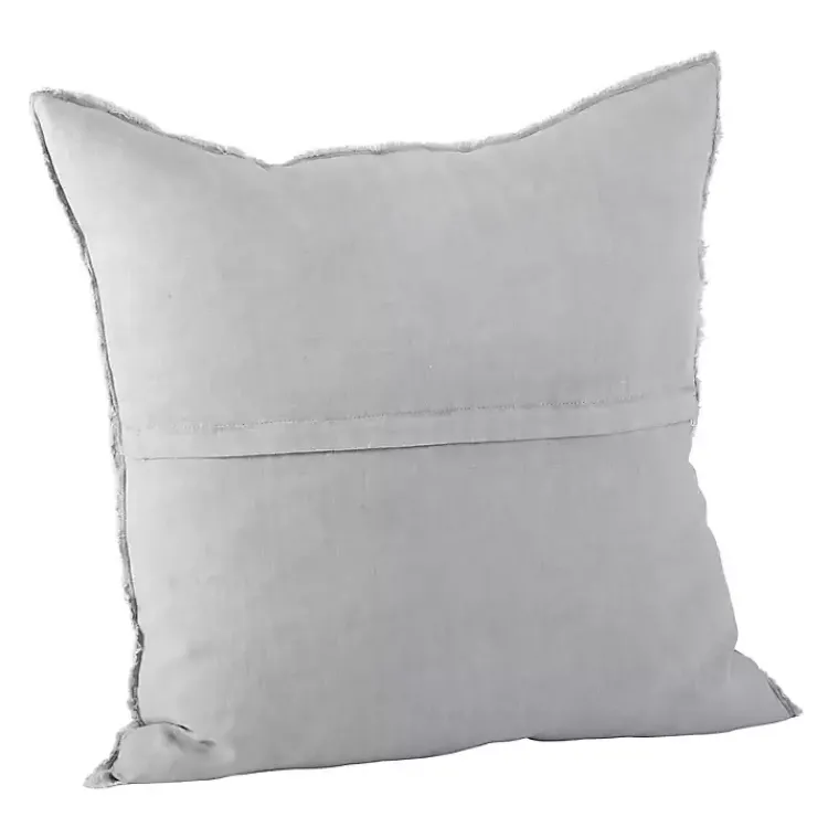 Pillows>Kirklands Home Slate Fringed Edge Pillow Gray