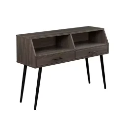 Kirklands Home Slate 2-Drawer Henry Console Table Gray