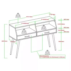 Kirklands Home Slate 2-Drawer Henry Console Table Gray