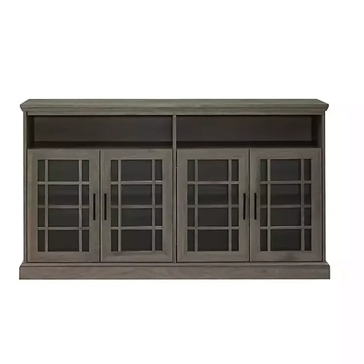 Kirklands Home Slate Glass Door Classic TV Stand Gray Discount