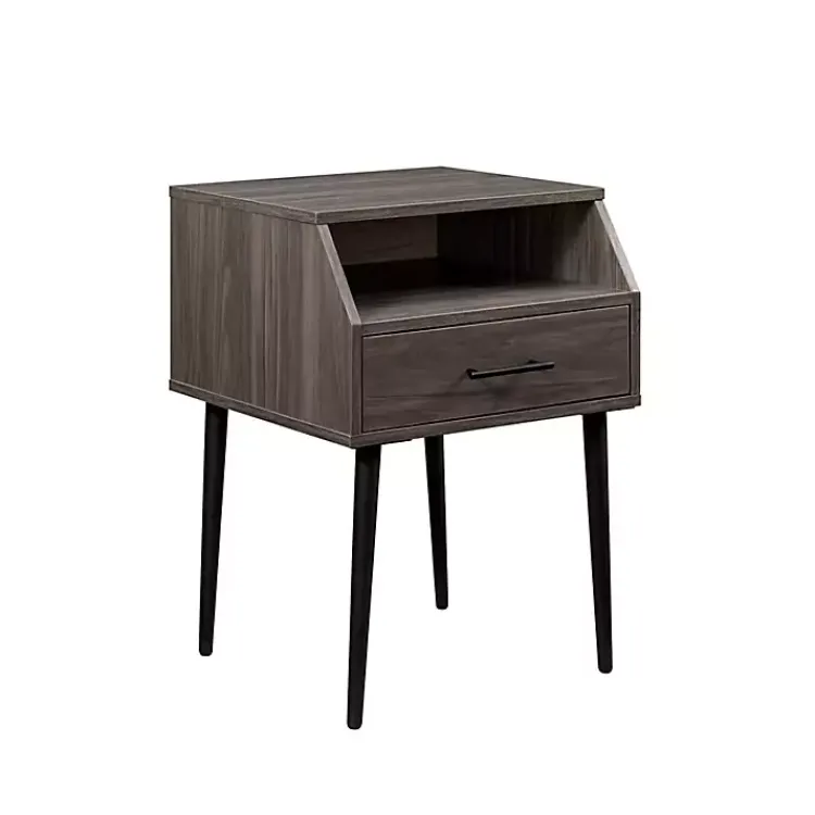 Kirklands Home Slate Open Storage Accent Table Gray Sale
