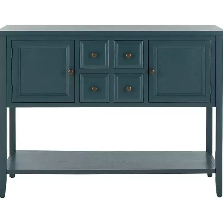 Kirklands Home Slate Teal 4-Drawer Charlotte Sideboard Blue Discount