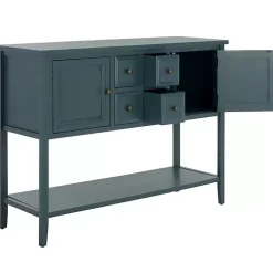 Kirklands Home Slate Teal 4-Drawer Charlotte Sideboard Blue Discount