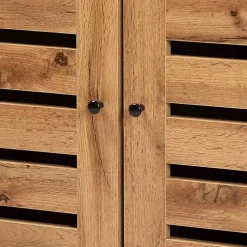 Kirklands Home Slatted Oak Wood Cabinet Online