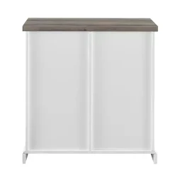 Kirklands Home Slatted Sliding Barn Door White and Cabinet Gray Hot