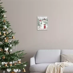 Christmas Art & Wall Decor>Kirklands Home Sledding Snowman Framed Art Print