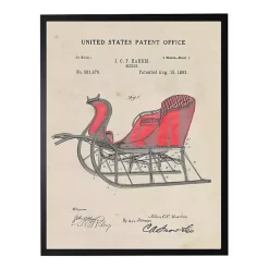 Christmas Art & Wall Decor>Kirklands Home Sleigh Patent Vintage Christmas Art