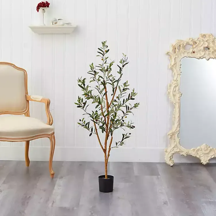 Trees & Topiaries>Kirklands Home Slender Olive Branch Tree in Nursery Planter