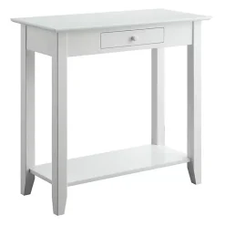 Kirklands Home Slim Single Drawer Console Table White New