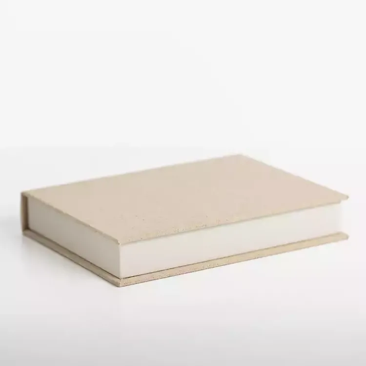 Baskets & Boxes>Kirklands Home Small Beige Linen Book Box Tan