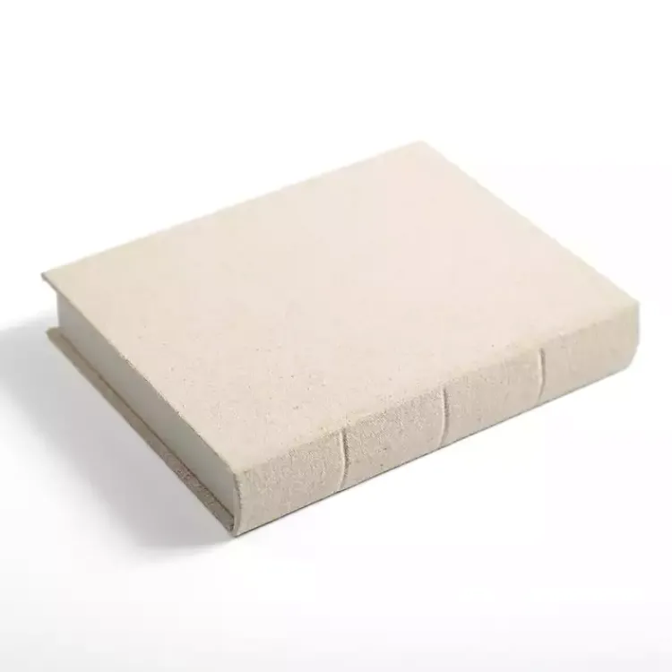 Baskets & Boxes>Kirklands Home Small Beige Linen Book Box Tan