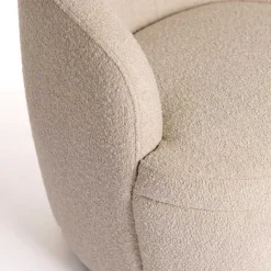 Kirklands Home Small Round Sand Boucle Swivel Accent Chair Tan Best