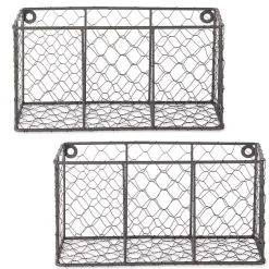 Kirklands Home Small Wall Hanging Chicken Wire Baskets, Set of 2 Clearance