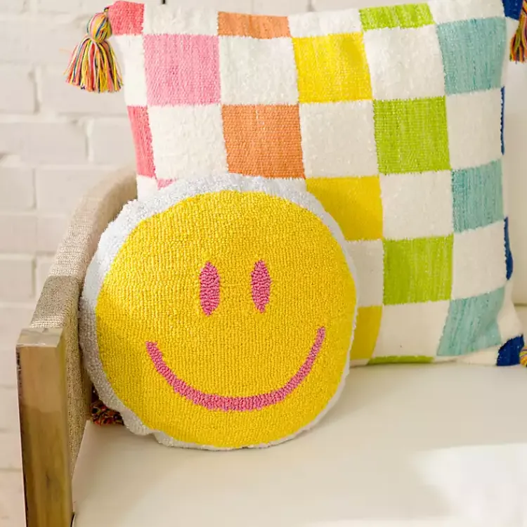 Kirklands Home Smiley Face Outdoor Pillow