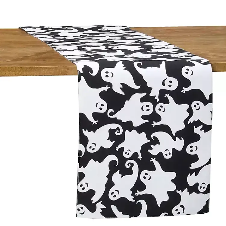 Halloween>Kirklands Home Smiling Ghost Halloween Table Runner