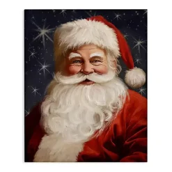 Christmas Art & Wall Decor>Kirklands Home Smiling Santa Portrait Canvas Art Print