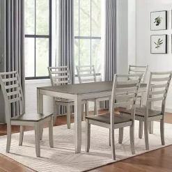 Kirklands Home Smoked Alabaster and Honey Wood 7-pc. Dining Set