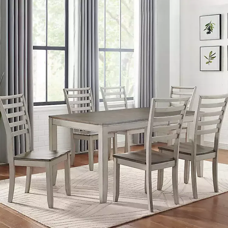 Kirklands Home Smoked Alabaster and Honey Wood 7-pc. Dining Set