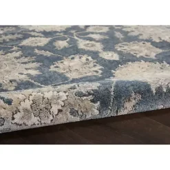Kirklands Home Smokey Blue and Ivory Floral Area Rug, 6x9 Hot