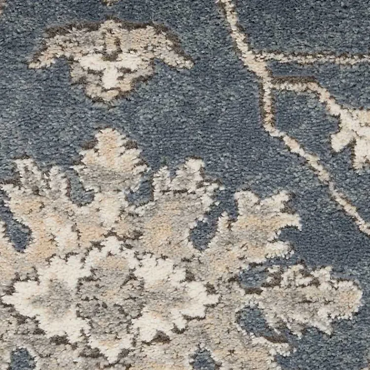 Kirklands Home Smokey Blue and Ivory Floral Area Rug, 6x9 Hot