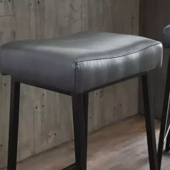 Kirklands Home Smokey Faux Leather Counter Stools, Set of 2 Gray Clearance