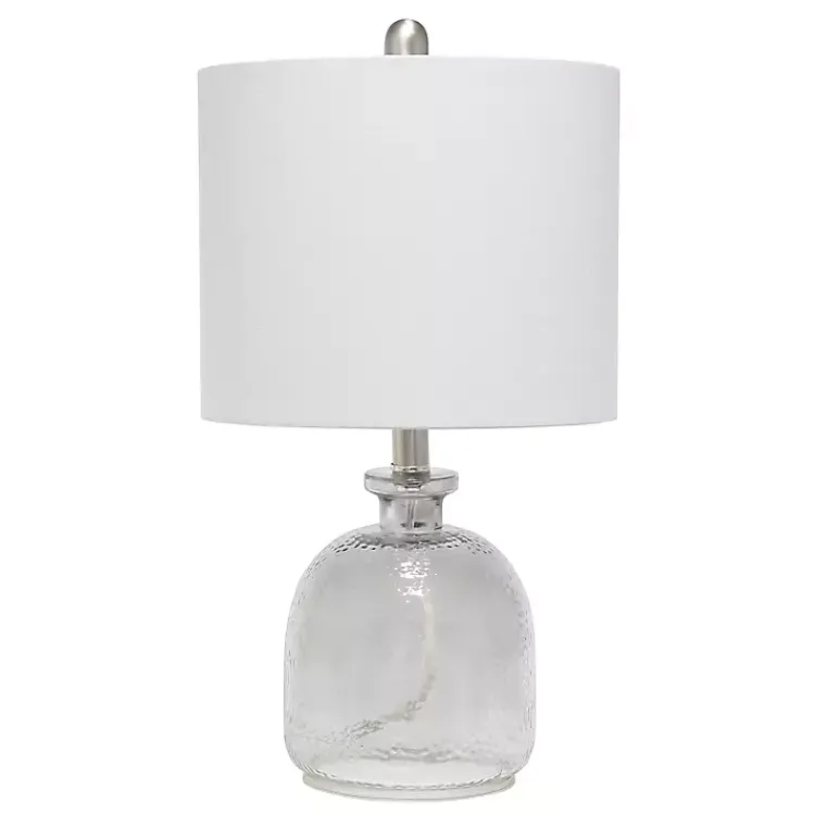 Kirklands Home Smokey Hammered Glass Shade Table Lamp Gray