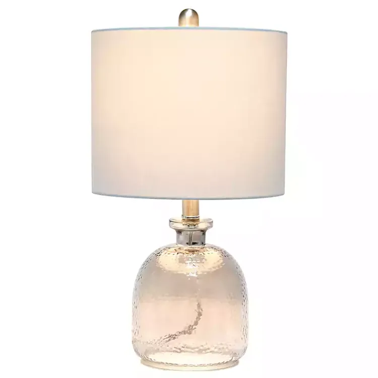 Kirklands Home Smokey Hammered Glass Shade Table Lamp Gray