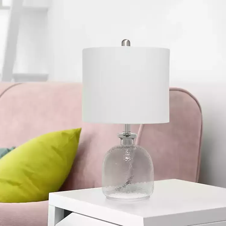 Kirklands Home Smokey Hammered Glass Shade Table Lamp Gray